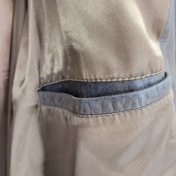 Vintage 80s IOU Leather Trench Mad Max Apocalyptic Mottled Brown Dolman Long XL - Picture 14 of 16